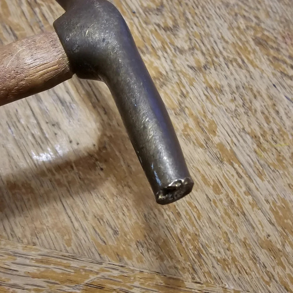 Vintage  G.W. Mount Brass Head Tack Hammer With Wooden Handle 6 Inch X 9 Inch so - Picture 6 of 8